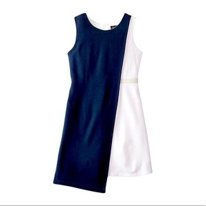 Laundry by Shelli Segal White & Navy Drape Dress